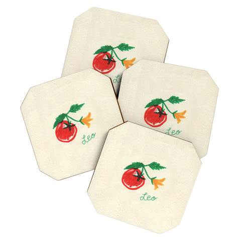 adrianne leo tomato Coaster Set