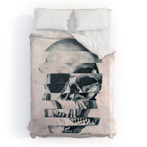 Ali Gulec Glitch Skull Mono Duvet Cover