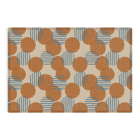 Alisa Galitsyna Abstract Pattern Orange Blue Outdoor Rug