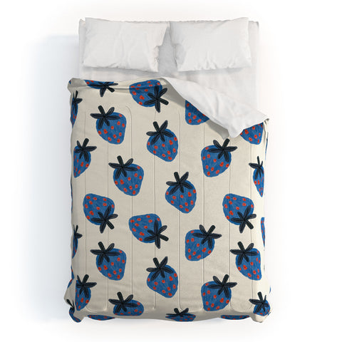 Alisa Galitsyna Blue Strawberries Comforter