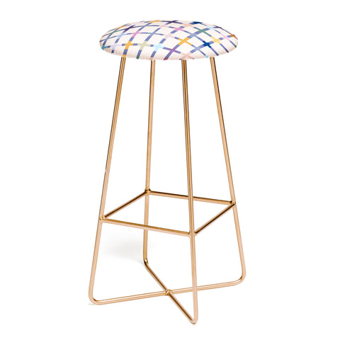 Alisa Galitsyna Colorful Patterned Grid II Bar Stool