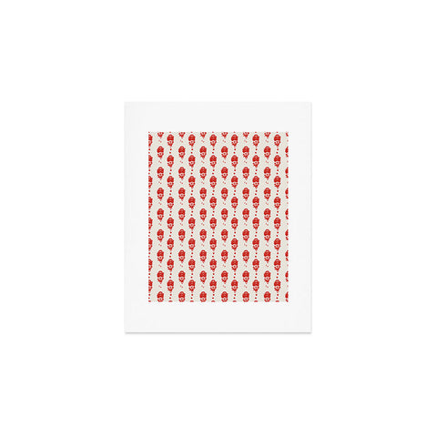 alison janssen Red Floral Block Print Art Print