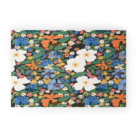 Alja Horvat Grandmas Garden Dark Background Welcome Mat