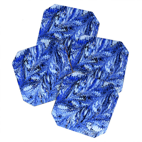 Amy Sia Marble Wave Blue Coaster Set