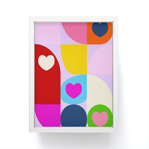 Ana Rut Bre Fine Art Vday hearts mid century modern Framed Mini Art Print