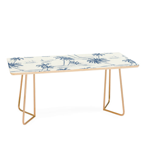 Anis Illustration Blue Beach Pattern Coffee Table