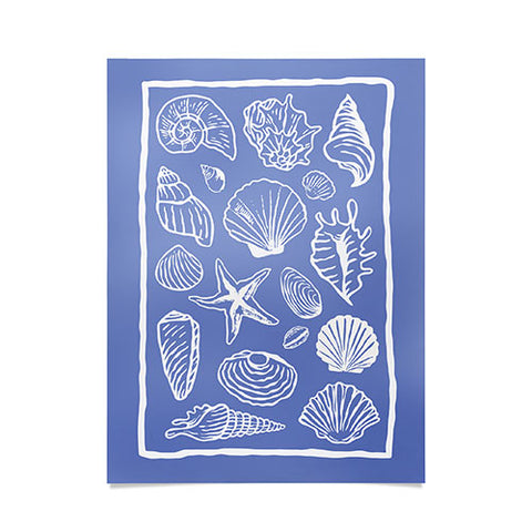 April Lane Art Blue Seashells Poster