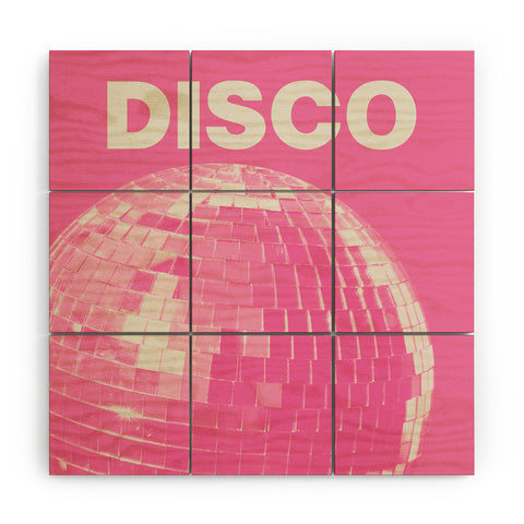 April Lane Art Pink Disco Ball I Wood Wall Mural