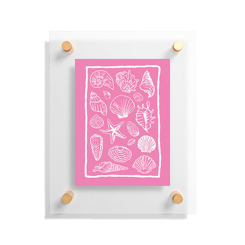 April Lane Art Pink Seashells Floating Acrylic Print