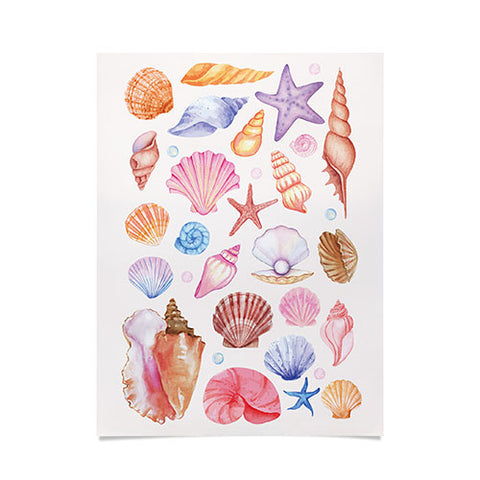 April Lane Art Watercolor Seashells Poster