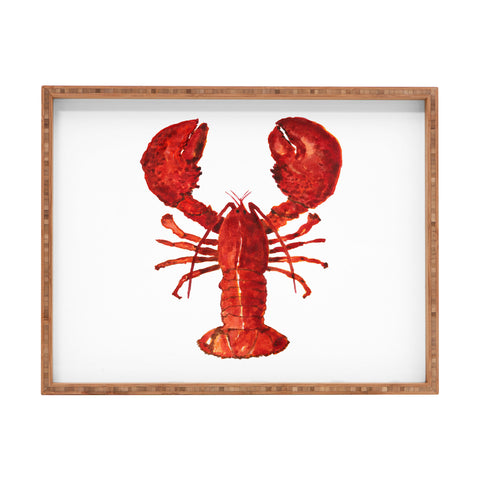 Artume Studio Watercolor Lobster 1 Rectangular Tray
