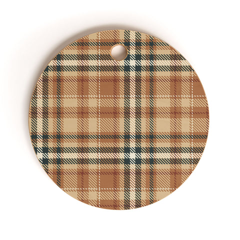 Avenie Autumn Plaid Cutting Board Round