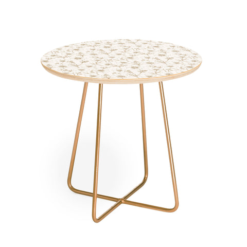 Avenie Buttercup Flowers In Cream Round Side Table