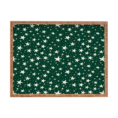 Avenie Christmas Stars In Green Rectangular Tray
