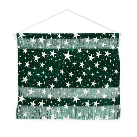 Avenie Christmas Stars In Green Wall Hanging Landscape
