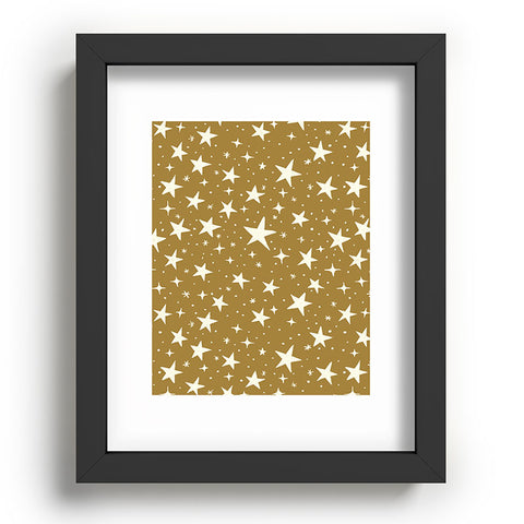 Avenie Christmas Stars Olive Green Recessed Framing Rectangle