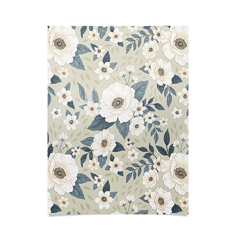 Avenie Delicate Sage Flowers Poster