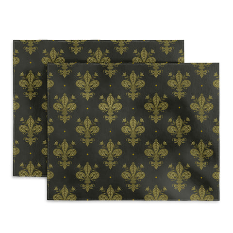 Avenie Fleur de Lis Moss Green Placemat