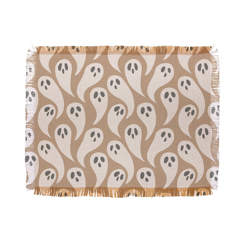 Avenie Halloween Ghosts Neutral Throw Blanket