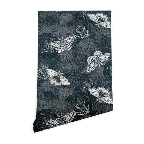 Avenie Midnight Blooms Mineral Dust Wallpaper