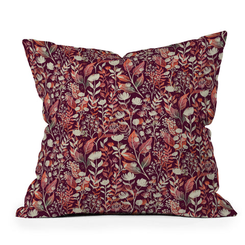 Avenie Moody Blooms Ditsy IV Throw Pillow