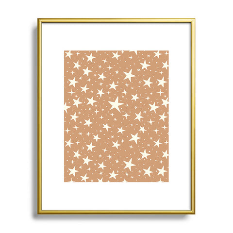 Avenie Stars In Neutral Metal Framed Art Print