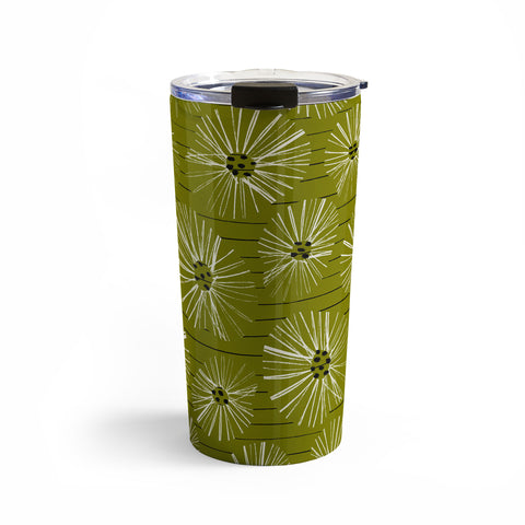 ayeyokp Retro Daisies Musk Green Travel Mug