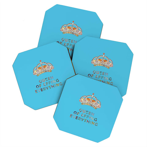 Bianca Green Her Daily Motivation Blue Coaster Set