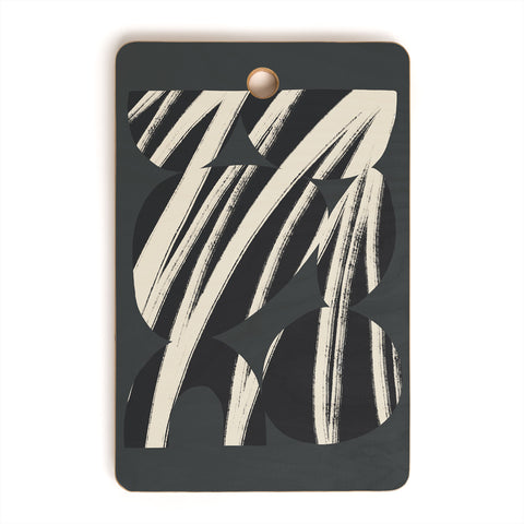 Bohomadic.Studio Abstract Shape with Black Line Cutting Board Rectangle