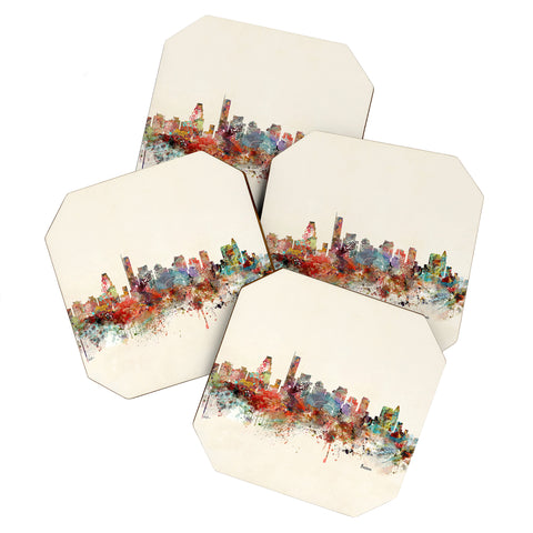 Brian Buckley Boston city watercolor Coaster Set