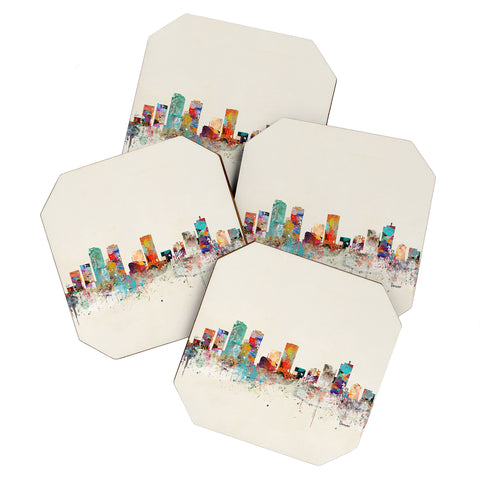 Brian Buckley denver colorado skyline Coaster Set