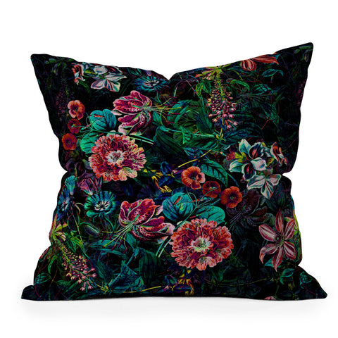 Burcu Korkmazyurek EXOTIC GARDEN NIGHT IX Outdoor Throw Pillow