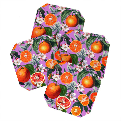 Burcu Korkmazyurek Vintage Fruit Pattern X Coaster Set