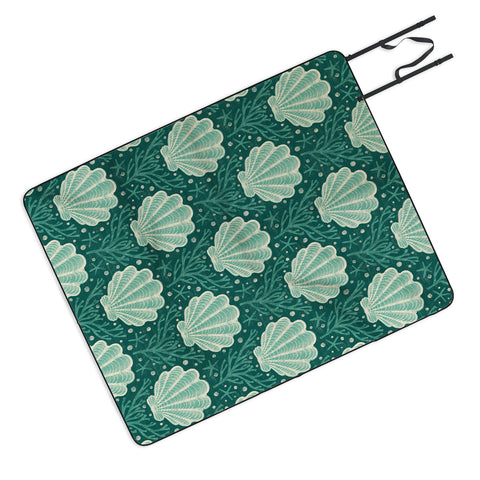 Byre Wilde Seashell sea green Picnic Blanket