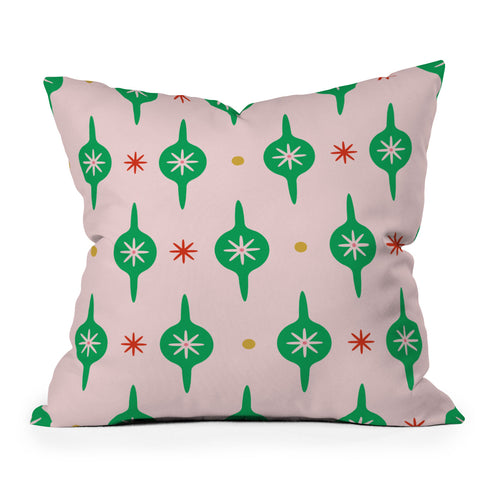 Camilla Foss Baubles and Stars Outdoor Throw Pillow