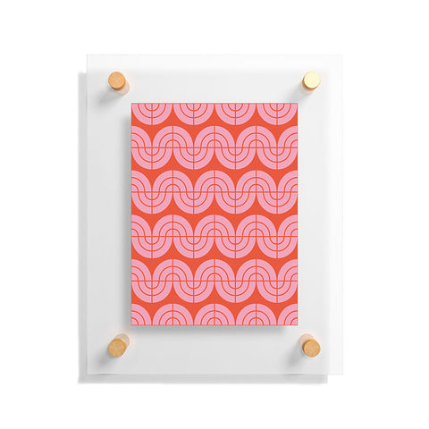 Camilla Foss Wavy Pattern Pink and Orange Floating Acrylic Print