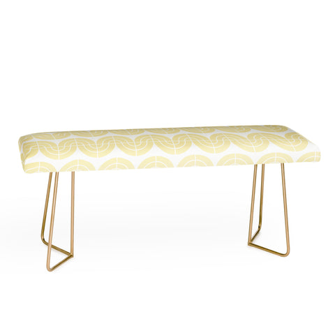 Camilla Foss Wavy Pattern Yellow and White Bench