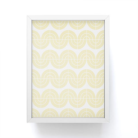 Camilla Foss Wavy Pattern Yellow and White Framed Mini Art Print