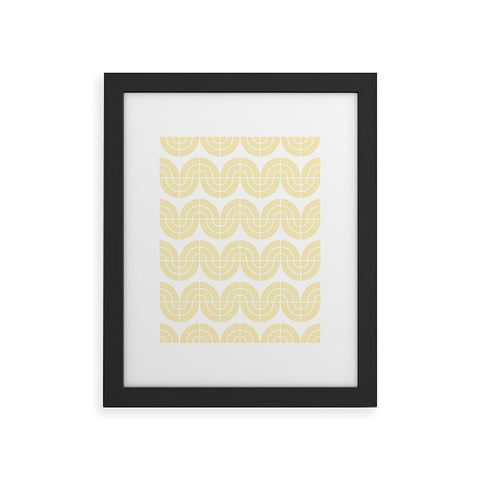 Camilla Foss Wavy Pattern Yellow and White Framed Art Print