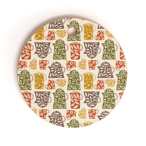 Carey Copeland Buongiorno Retro Floral Coffee Cutting Board Round