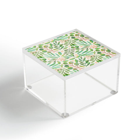 Carey Copeland Watercolor Leaves II Acrylic Box