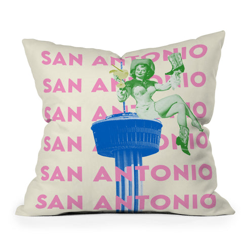 carolineellisart San Antonio Girl Throw Pillow