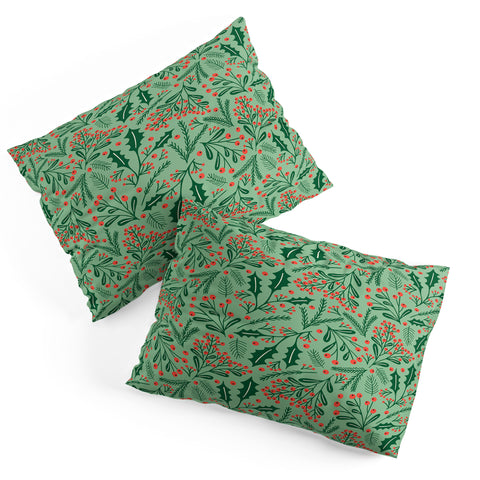carriecantwell Winter Holiday Floral Pillow Shams