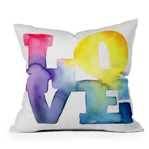 CMYKaren Love 4 Outdoor Throw Pillow