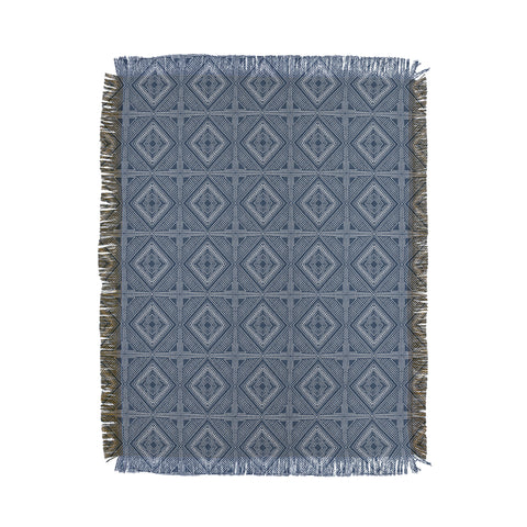 CoastL Studio Boho Tiles Atlantic Blue Throw Blanket