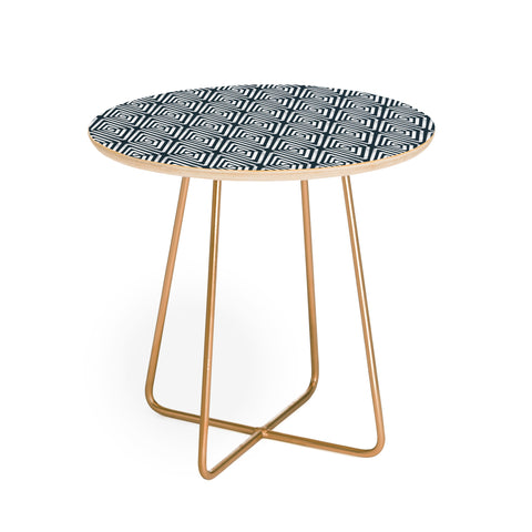 CoastL Studio Stacked Arrows Navy and White Round Side Table