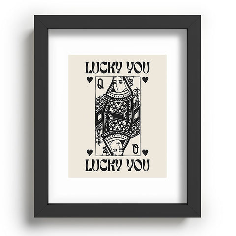Cocoon Design Lucky you Queen of Hearts Black Recessed Framing Rectangle