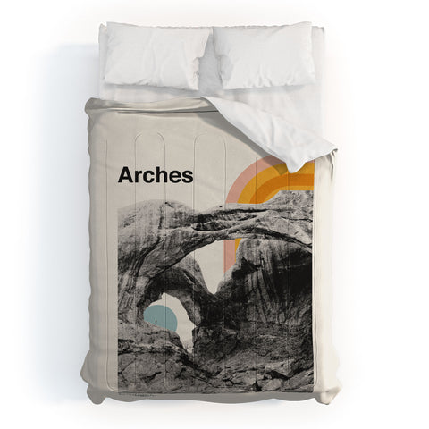 Cocoon Design Retro Travel Poster Arches Comforter