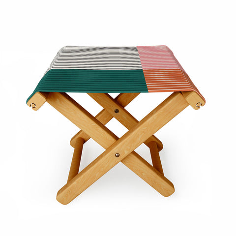 Colour Poems Color Block Line Abstract V Folding Stool