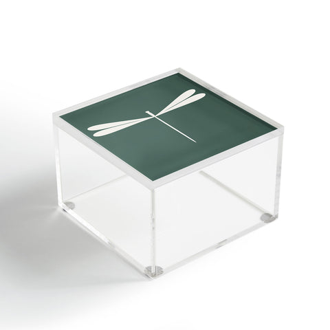 Colour Poems Dragonfly Minimalism Green Acrylic Box